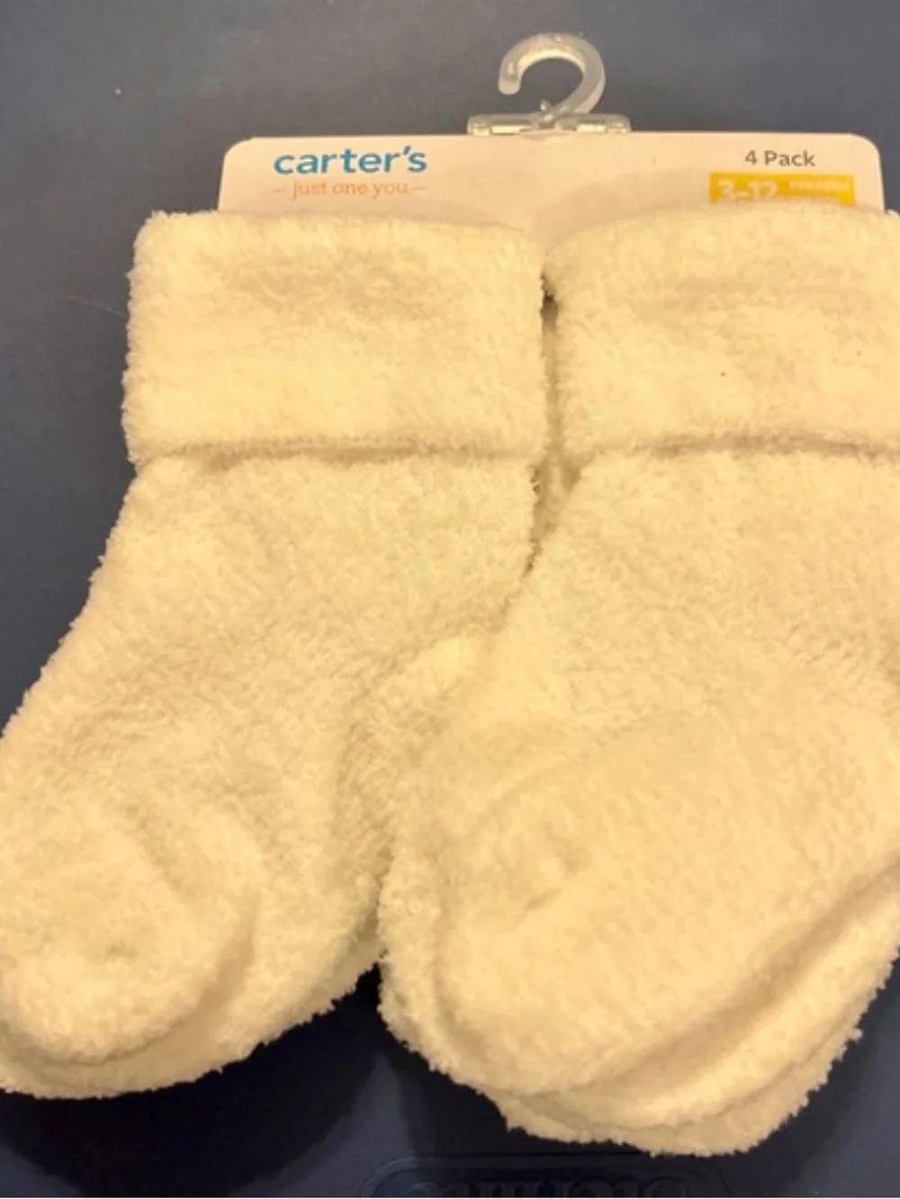 Carter's white Plush Baby socks